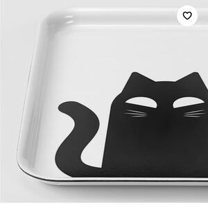 Ikea Cat Serving Tray Cat Pattern Kustfyr  NEW 8" x 11" Black & White Cats